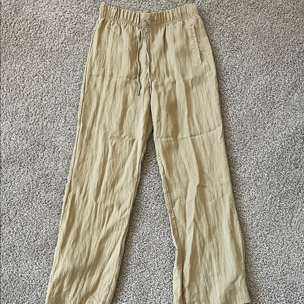Zara Women's Cream Wide Leg Pants